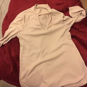 Beige mid sleeved shirt